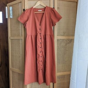 Madewell Button Front Midi Dress